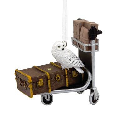 Harry Potter Trolley with Trunk & Hedwig the Owl Ornament